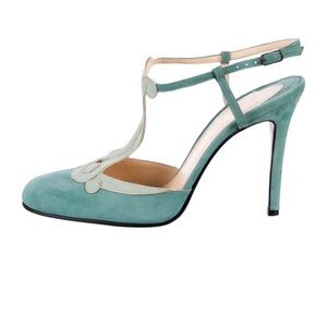 Christian Louboutin Teal T-Strap Heels